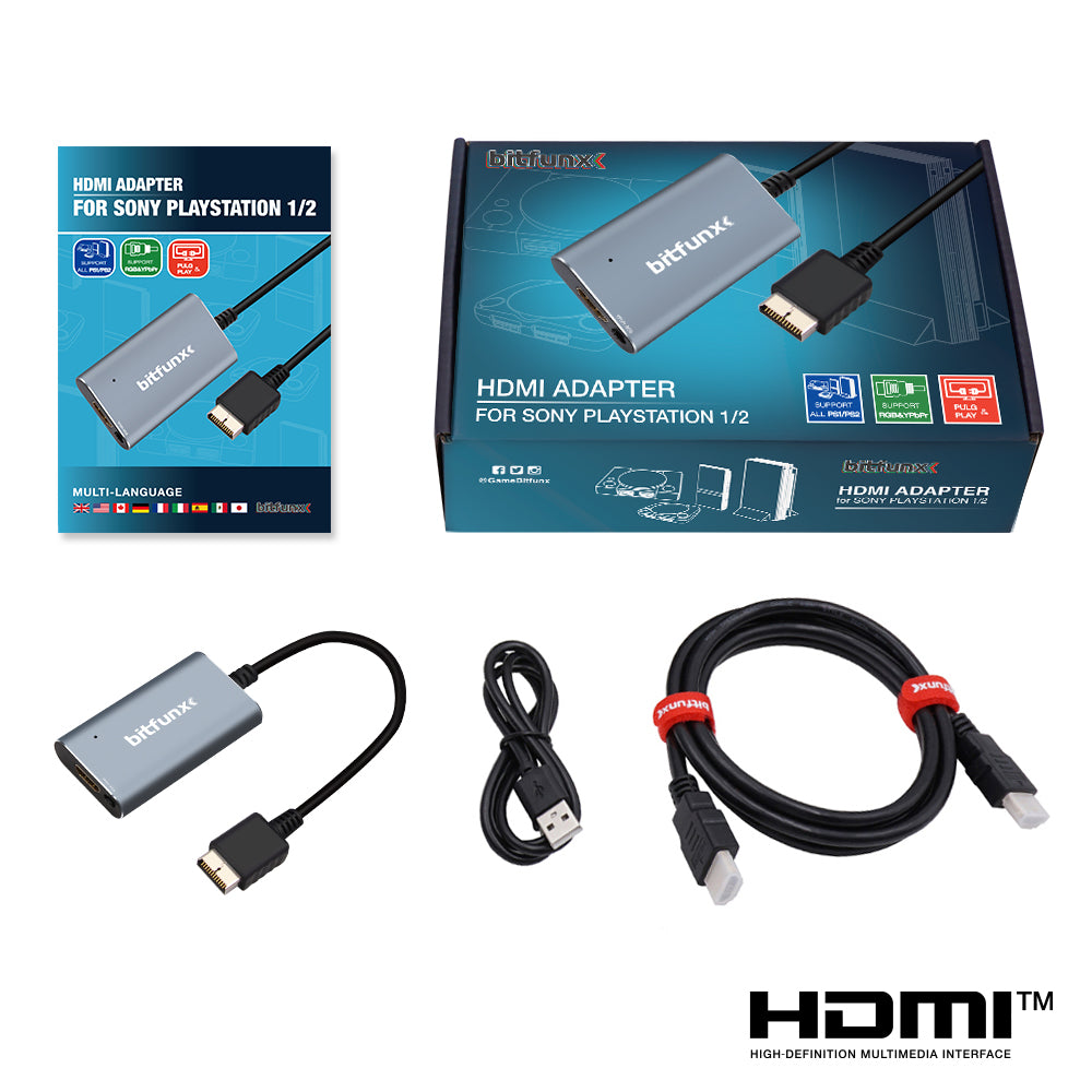 Bitfunx RGBS/Component to HDMI® Adapter for PS1&PS2