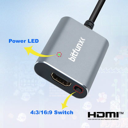 Bitfunx SV/AV HDMI® Adapter for N64 SNES SFC NGC