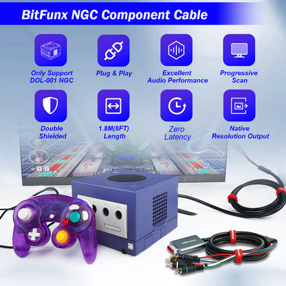 Bitfunx Component Video 5RCA YPbPr Cable for GameCube DOL-001 - Bitfunx Official Store